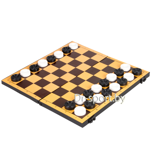 Уценка Шашки с шахматной доской пластик 30*30*2,8  пр-во РФ